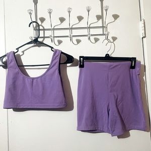 Super cute purple two piece set.